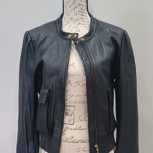 Moda International Black Leather Jacket